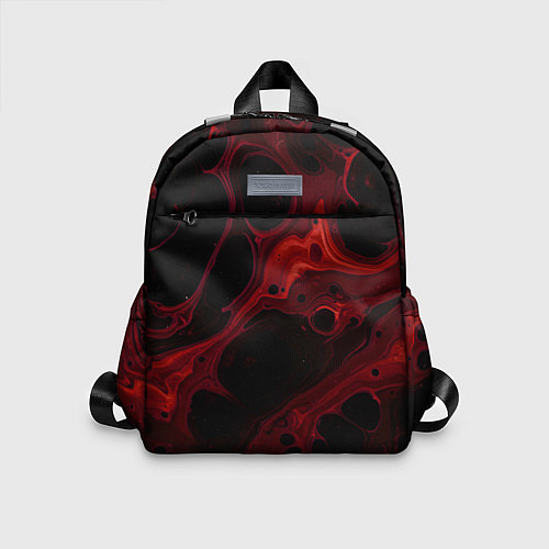 Детский рюкзак Черно-красная размытая абстракция / 3D-принт – фото 1