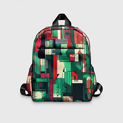 Детский рюкзак Абстракция красно-зелёный геометричный