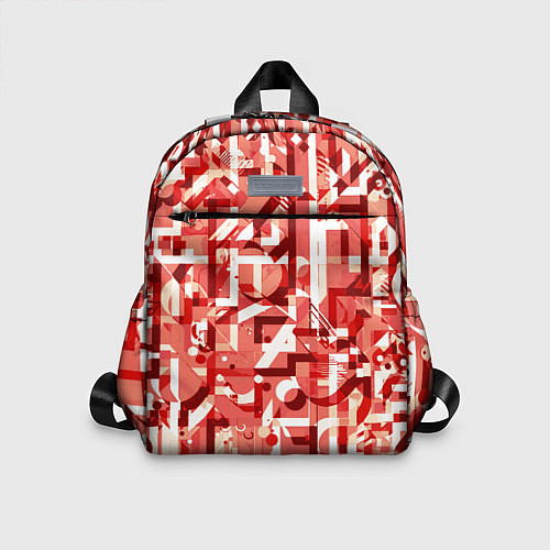 Детский рюкзак Красно-белый объёмный эффект / 3D-принт – фото 1