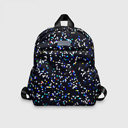 Детский рюкзак Чёрно-синий мозаика паттерн, цвет: 3D-принт