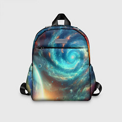Детский рюкзак Неоновая спиралевидная галактика - нейросеть, цвет: 3D-принт