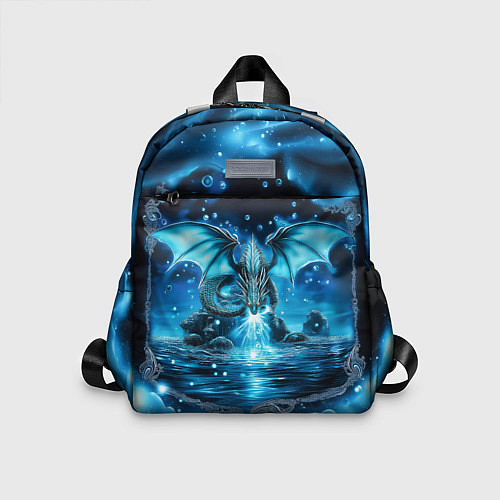 Детский рюкзак Водный дракон - голубое сияние / 3D-принт – фото 1