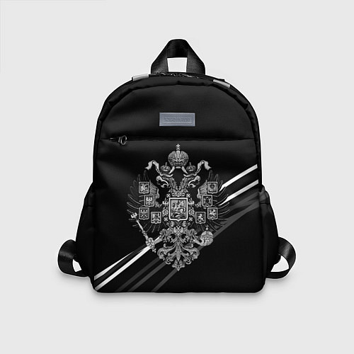Детский рюкзак Имперский герб чёрный с полосами / 3D-принт – фото 1