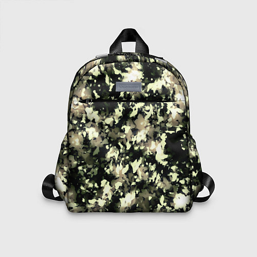Детский рюкзак Пятнистый чёрно-бежевый / 3D-принт – фото 1