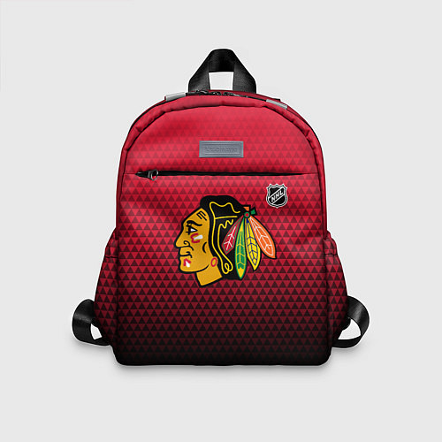 Детский рюкзак Чикаго Блэкхокс - геометрический градиент / 3D-принт – фото 1