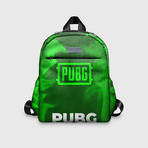 Детский рюкзак PUBG - green gradient по-центру / 3D-принт – фото 1