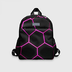 Детский рюкзак Черные соты с фиолетовым неоном