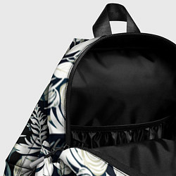Детский рюкзак Чёрно-белый стилизованный цветочный, цвет: 3D-принт — фото 2