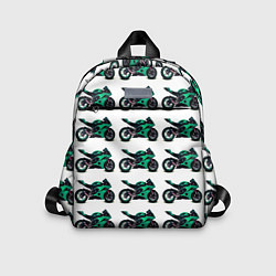 Детский рюкзак Motorcycle turquoise, цвет: 3D-принт