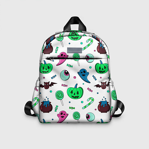 Детский рюкзак Halloween light green pumpkin - паттерн / 3D-принт – фото 1
