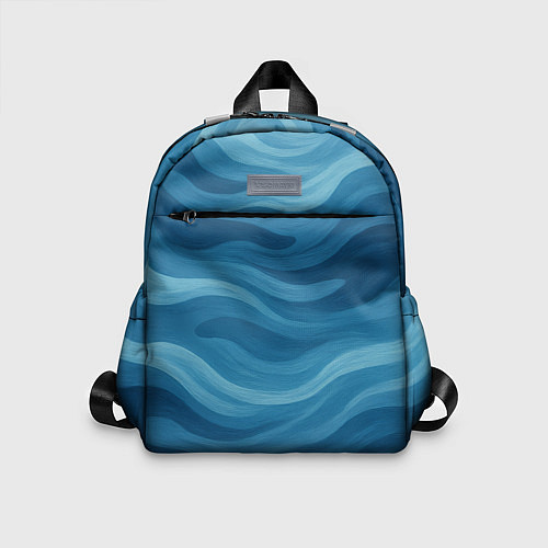 Детский рюкзак Камуфляжные синие волны / 3D-принт – фото 1