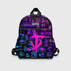 Детский рюкзак Fortnite x doom neon logo, цвет: 3D-принт