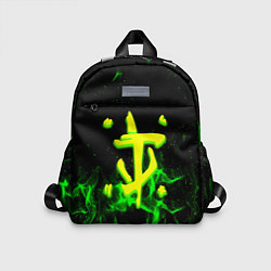 Детский рюкзак Doom кислотное лого огненный, цвет: 3D-принт
