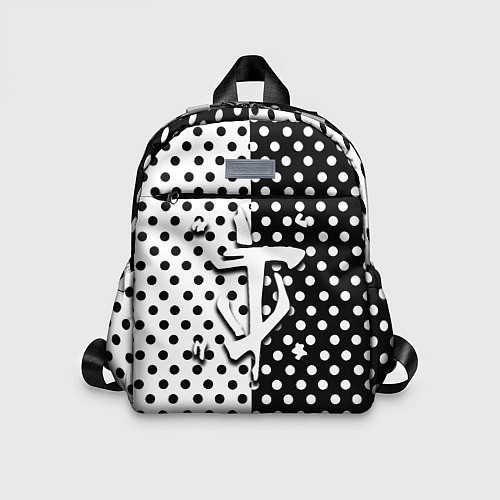 Детский рюкзак Doom точки черно белые / 3D-принт – фото 1