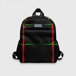Детский рюкзак Color black green orange stripes, цвет: 3D-принт