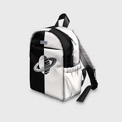 Детский рюкзак Сатурн черно-белый, цвет: 3D-принт — фото 2