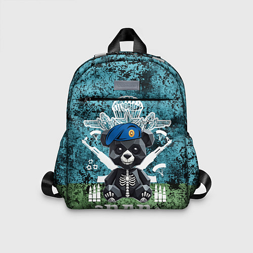 Детский рюкзак Медведь десантник на фоне флага ВДВ / 3D-принт – фото 1