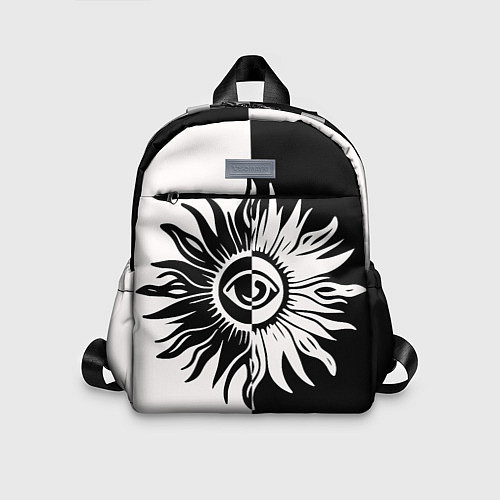 Детский рюкзак Солнце черно-белое / 3D-принт – фото 1