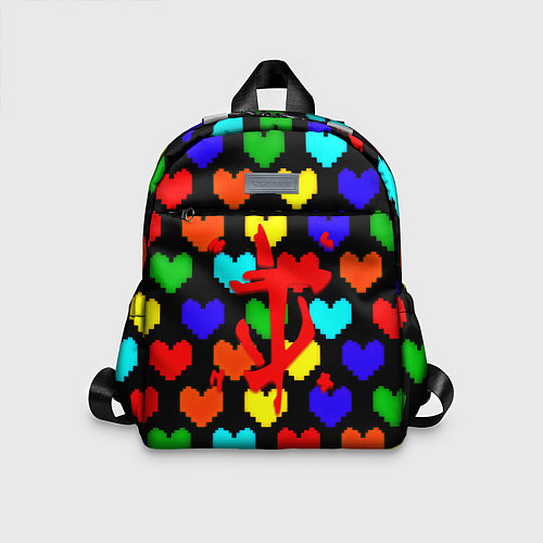 Детский рюкзак Doom love pixel pattern / 3D-принт – фото 1