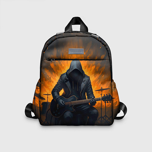 Детский рюкзак Гитарист играющий в пламени / 3D-принт – фото 1