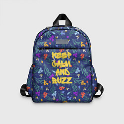 Детский рюкзак Keep calm and buzz - пчелы и цветы