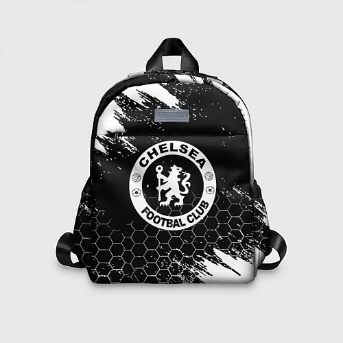 Детский рюкзак Челси соты черно белые краски / 3D-принт – фото 1