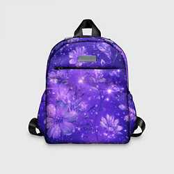 Детский рюкзак Цветочный индиго с искрами, цвет: 3D-принт