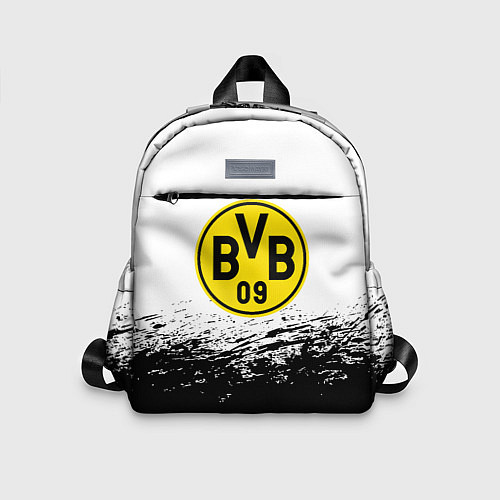 Детский рюкзак Borussia черные краски штрихи / 3D-принт – фото 1