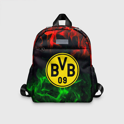 Детский рюкзак Borussia красно зеленый огонь / 3D-принт – фото 1