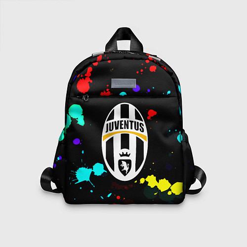 Детский рюкзак Ювентус брызги красок неон / 3D-принт – фото 1