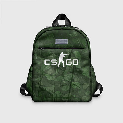Детский рюкзак Эмблема CS GO на камуфляжном фоне / 3D-принт – фото 1