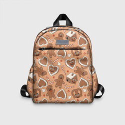 Детский рюкзак Паттерн с новогодним печеньем, цвет: 3D-принт