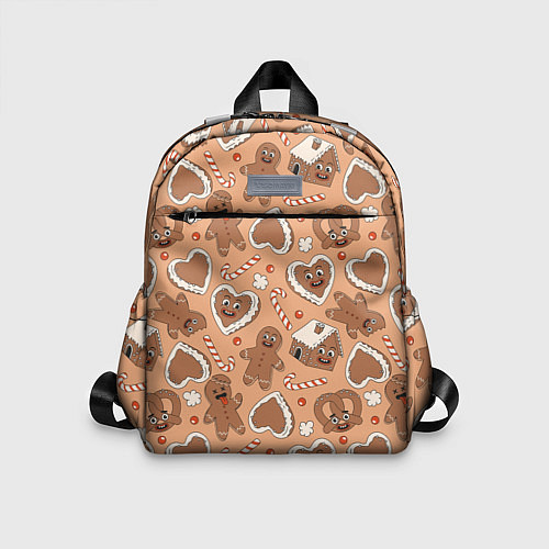 Детский рюкзак Паттерн с новогодним печеньем / 3D-принт – фото 1