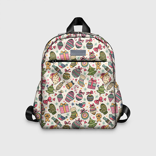Детский рюкзак Новогодний паттерн / 3D-принт – фото 1
