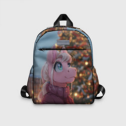 Детский рюкзак Лошадка у новогодней елки, цвет: 3D-принт