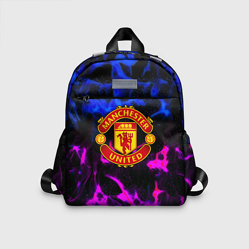 Детский рюкзак Манчестер Юнайтед огонь неон / 3D-принт – фото 1