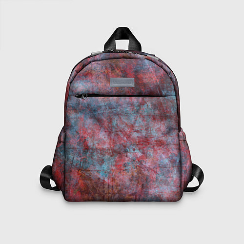 Детский рюкзак Абстракция - red rust on blue / 3D-принт – фото 1