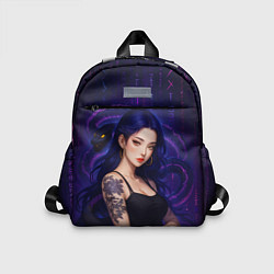 Детский рюкзак Девушка с тату на руке и пурпурная змея