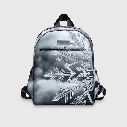 Детский рюкзак Снежинка на черно белое / 3D-принт – фото 1