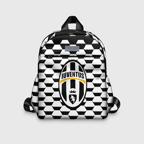 Детский рюкзак Juventus геометрия черно белая / 3D-принт – фото 1