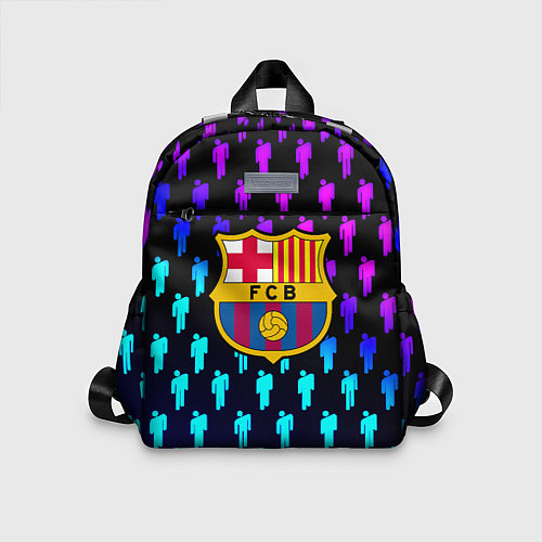 Детский рюкзак Barcelona люди градиент неон / 3D-принт – фото 1