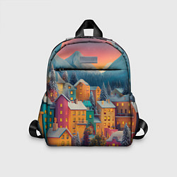 Детский рюкзак Новогодний город в горах