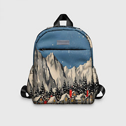 Детский рюкзак Небольшой новогодний город в горах