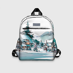 Детский рюкзак Дома и елки - Новый год