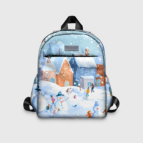 Детский рюкзак Предновогодний день во дворе / 3D-принт – фото 1
