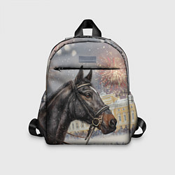 Детский рюкзак Конь на фоне салюта, цвет: 3D-принт