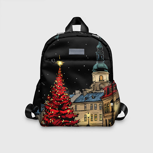 Детский рюкзак Красная новогодняя елка / 3D-принт – фото 1