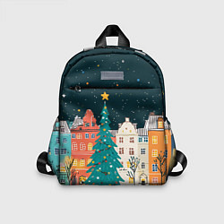 Детский рюкзак Новогодняя ночь в городе, цвет: 3D-принт