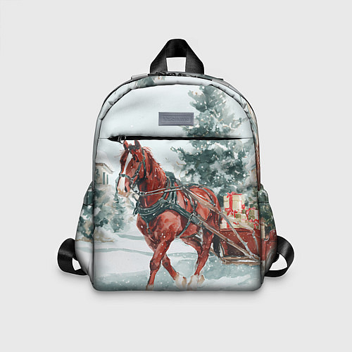 Детский рюкзак Новогодняя лошадка 2026 / 3D-принт – фото 1