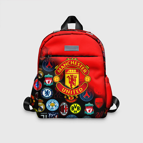 Детский рюкзак Манчестер Юнайтед логотипы команд / 3D-принт – фото 1